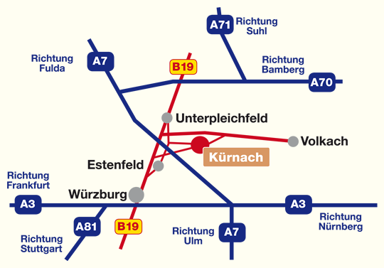 Anfahrtsplan Autobahnen